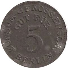 5 Pfennig Berlin - Konsum Genossenschaft