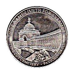 National Tokens Belgian Heritage - Zonnebeke Tyne Cot Cemetry Passchendaele