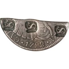 1/2 Dollar Countermark on 1/3-cut Spanish or Spanish Colonial 8 Reales, without plug