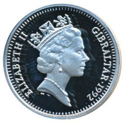 2 Pounds - Elizabeth II Christopher Columbus, Silver Proof