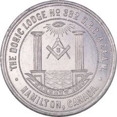 Masonic Medal - The Doric Lodge No. 382 Hamilton, Ontario
