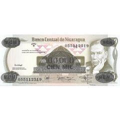 100 000 Cordobas overprinted on 500 Cordobas