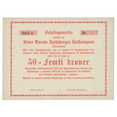 50 Kroner Great Norwegian Spitsbergen Coal Company