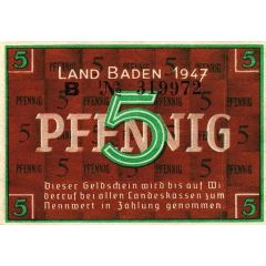 5 Pfennig Baden, French occupation