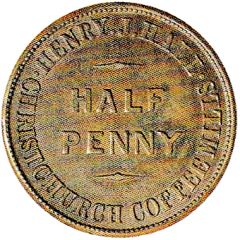 1/2 Penny - Hall, Henry J. - Levy, L. Christchurch