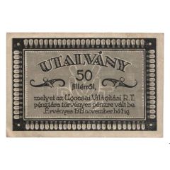 50 Fillér Ugocsai Világítási Rt., Nagyszőllős