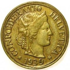 1/4 Franc fleur-de-lys; brass