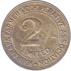 Token - Wairarapa Farmers Co.operative Association 2/- Check Piece