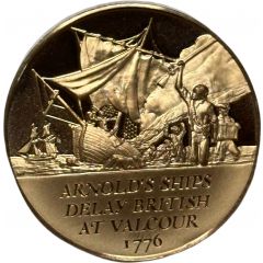 Medal - History of the American Revolution Arnold`s Ships Delay British at Valcour