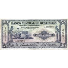 20 Quetzales Banco Central de Guatemala; 2nd. print