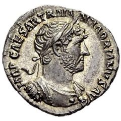 Denarius - Hadrian P M TR P COS III, Pax