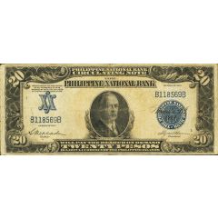 20 Pesos William Jones, Blue seal, Without rays
