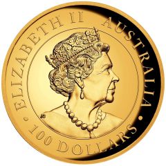 100 Dollars - Elizabeth II 6th Portrait - Kangaroo - Gold Proof