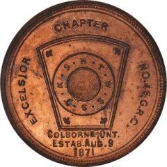 Masonic Penny - Excelsior Chapter No. 45 Colborne, Ontario