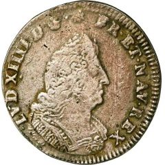 1/8 Ecu of Flanders with insignia - Louis XIV round shield