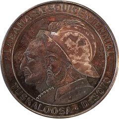 Token - Alabama Sesquicentennial Tuskaloosa - DeSoto, Silver