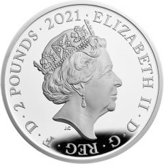 2 Pounds - Elizabeth II Alice Through the Looking Glass, Silver Proof