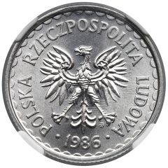 1 Zloty large type, small date