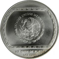 2 Nuevos Pesos Bajorrelieve Del Tajin - 1/2 oz Silver Bullion