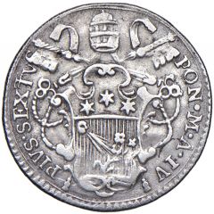 1 Grosso - Pius VI AUXILIUM DE SANCTO - Cartouche