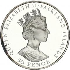 50 Pence - Elizabeth II Black-browned Albatross, Silver Proof Issue