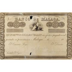 500 Reales de Vellón Banco de Málaga