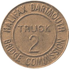 Toll Token - Halifax Dartmouth Bridge Commission Truck 2, Bronze