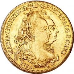 6400 Réis - Maria I and Pedro III Bahia and Rio de Janeiro Mints