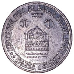 1 Dollar Gaming Token - Karl's Silver Club Sparks, Nevada
