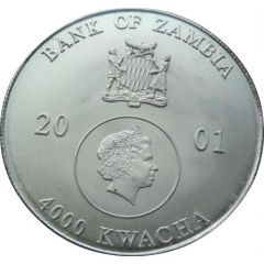 4000 Kwacha - Elizabeth II Sea Horse and Fish