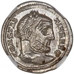 Argenteus - Constantius I VIRTVS MILITVM, Serdica