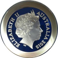 5 Dollars - Elizabeth II 4th Portrait - Netball World Cup 2015 - Silver Domed Coin