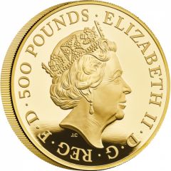 500 Pounds - Elizabeth II Lion of England, Gold Proof