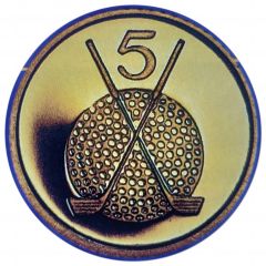 5 Pence - Elizabeth II Golf ball and clubs, Gold