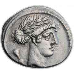 Denarius Pomponia: Quintus Pomponius Musa, Q•POMPONI MVSA, Terpsichore