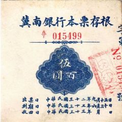 500 Yuan Bank of Chinan; Emergency Circulating Cashier`s Check