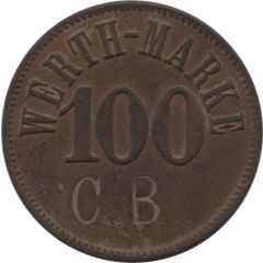 100 Pfennig Werth-Marke, Countermarked `CB`