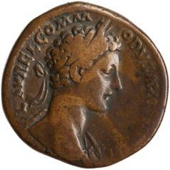 Sestertius - Commodus IMP III COS II P P S C, Minerva