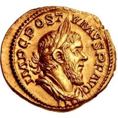 Aureus - Postumus Emperor and Altar; Treveri