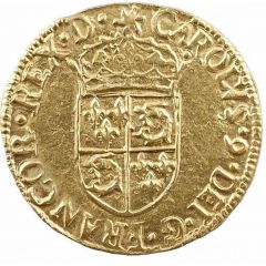1 Gold Ecu with sun of Dauphiné - Charles IX