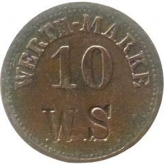 10 Pfennig Werth-Marke, Countermarked `WS`