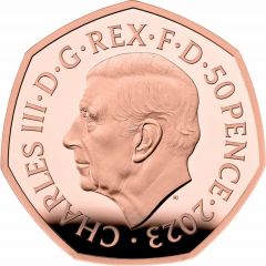 50 Pence - Charles III The Snowman, Gold Proof