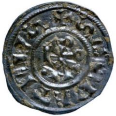 Denier - Leo IV and emperor Lothair I PIVS monogram