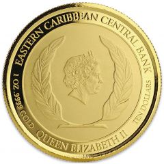 10 Dollars - Elizabeth II Emerald Isle of the Caribbean, Coloured
