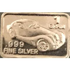 1 Gram Silver Vintage Race Car