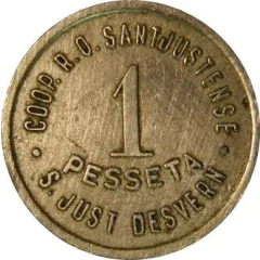 1 Peseta - Cooperativa Recreativa Obrera Santjustense