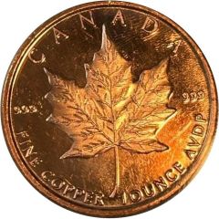 1 Ounce Copper - Maple Leaf