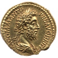 Aureus - Commodus CONC COM P M TR P XVI COS VI, Concordia