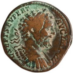 Sestertius - Septimius Severus P M TR P IIII COS II P P S C, Mars