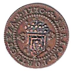 10 Reis - Maria II Countermark `CROWNED SHIELD` over `5 Reis José`